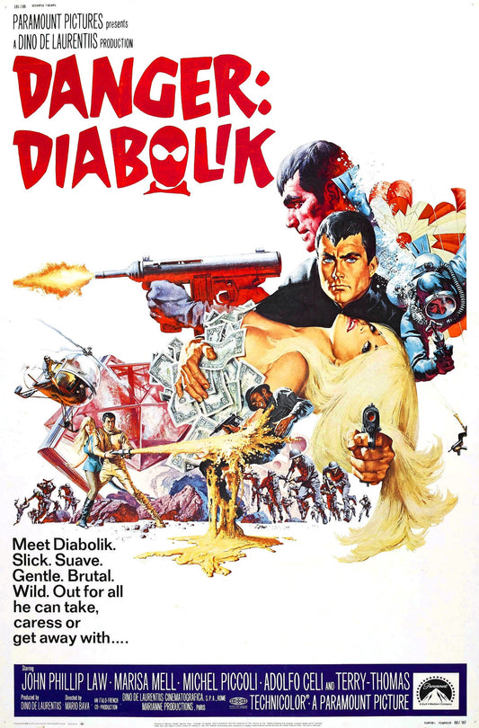 Danger: Diabolik -- 11" x 17" Deluxe Poster Art Print || Super Criminal Mastermind vs Italian Police!