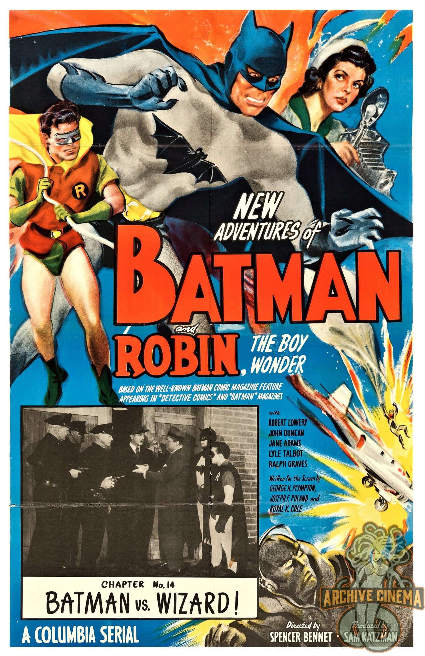 Batman and Robin the Boy Wonder  -- 11" x 17" Deluxe Poster Art Print of Batman Serial!