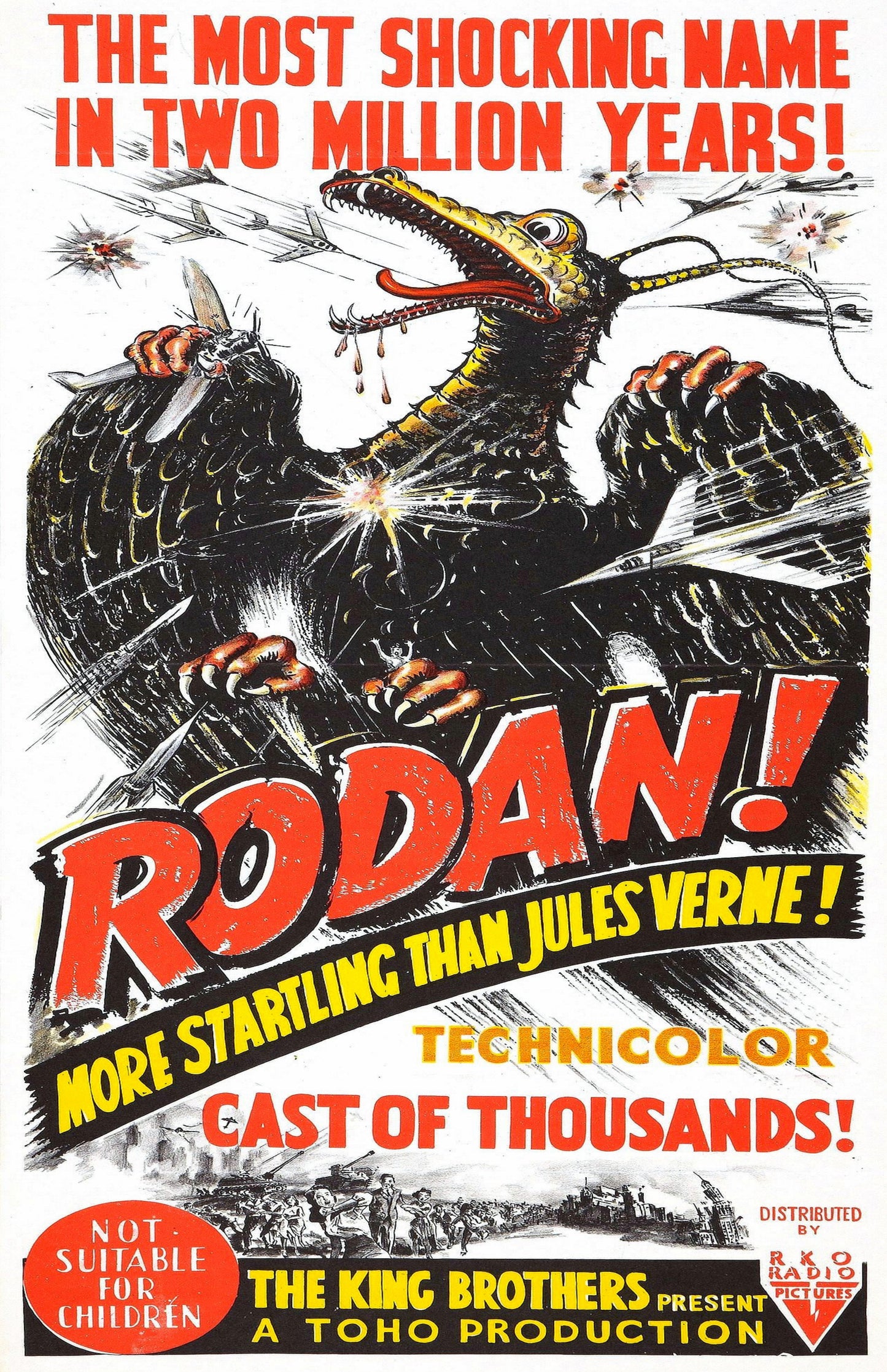 Rodan -- 11" x 17" Deluxe Poster Art Print || Mighty Rodan vs The Destroyed Remnants of the World!