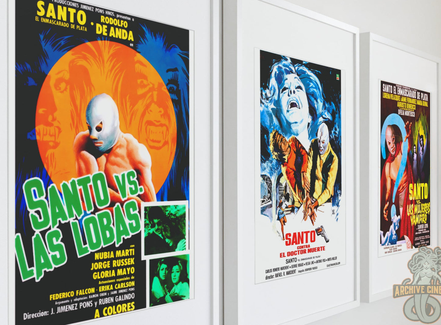 Santo 3-Poster Set -- 11" x 17" Deluxe Poster Art Prints || El Santo vs His Most Diabolical Enemies!