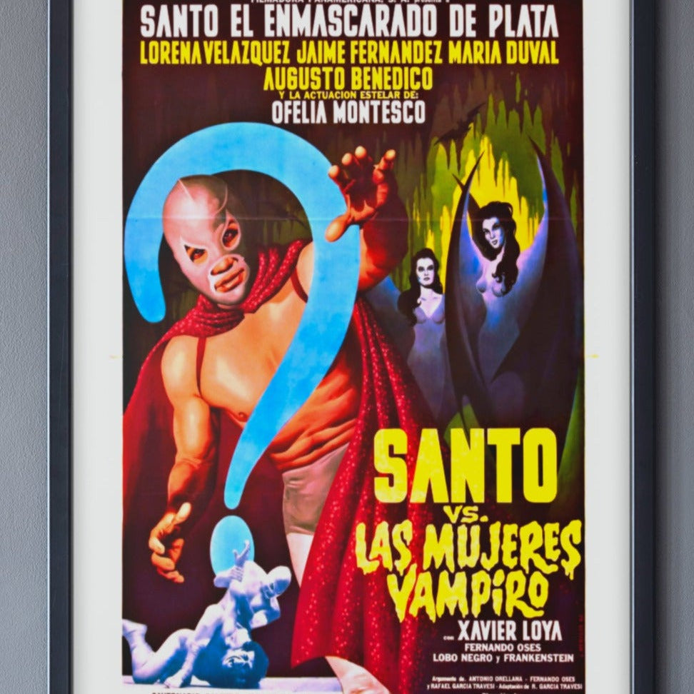 Santo vs the Vampire Women -- 11" x 17" Deluxe Poster Art Print || Lucha Libre!