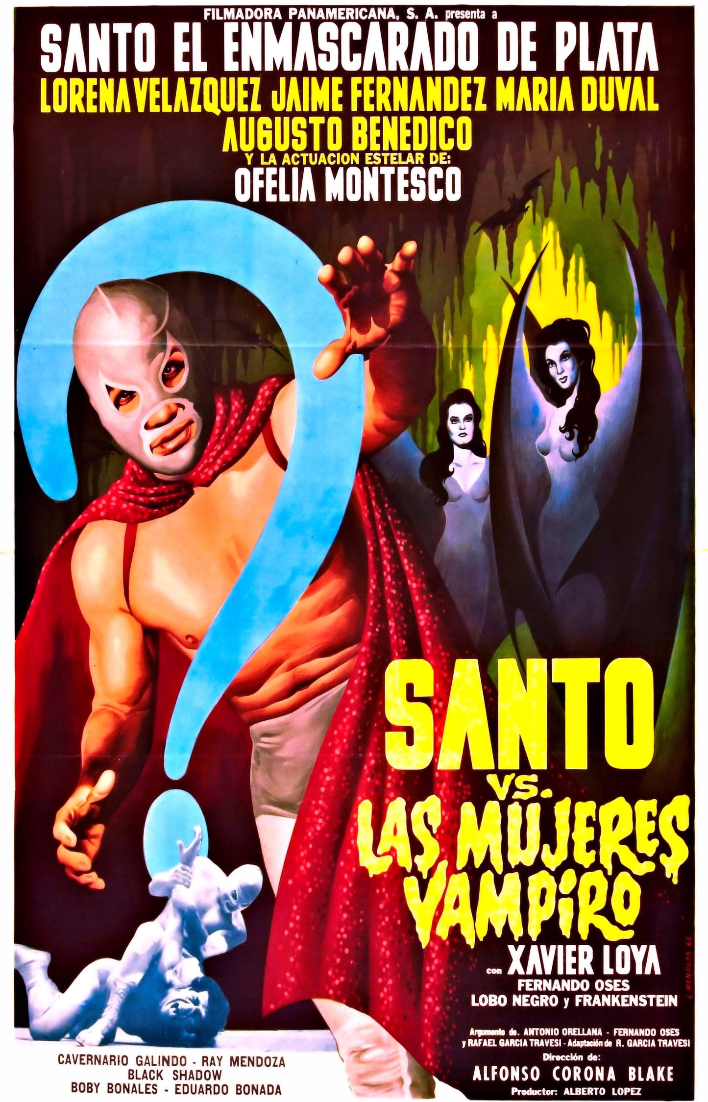 Santo vs the Vampire Women -- 11" x 17" Deluxe Poster Art Print || Lucha Libre!