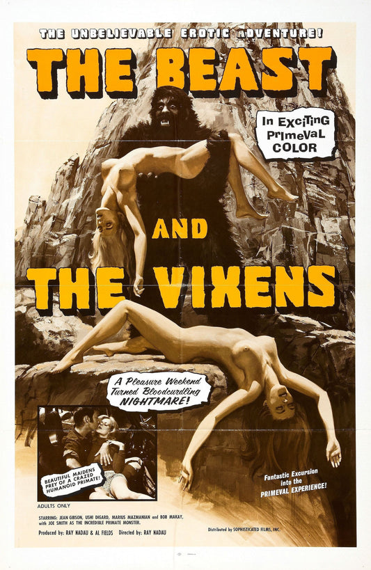 The Beast & the Vixens -- 11" x 17" Deluxe Poster Art Print || Sex-Starved Bigfoot vs Hippie Chicks!