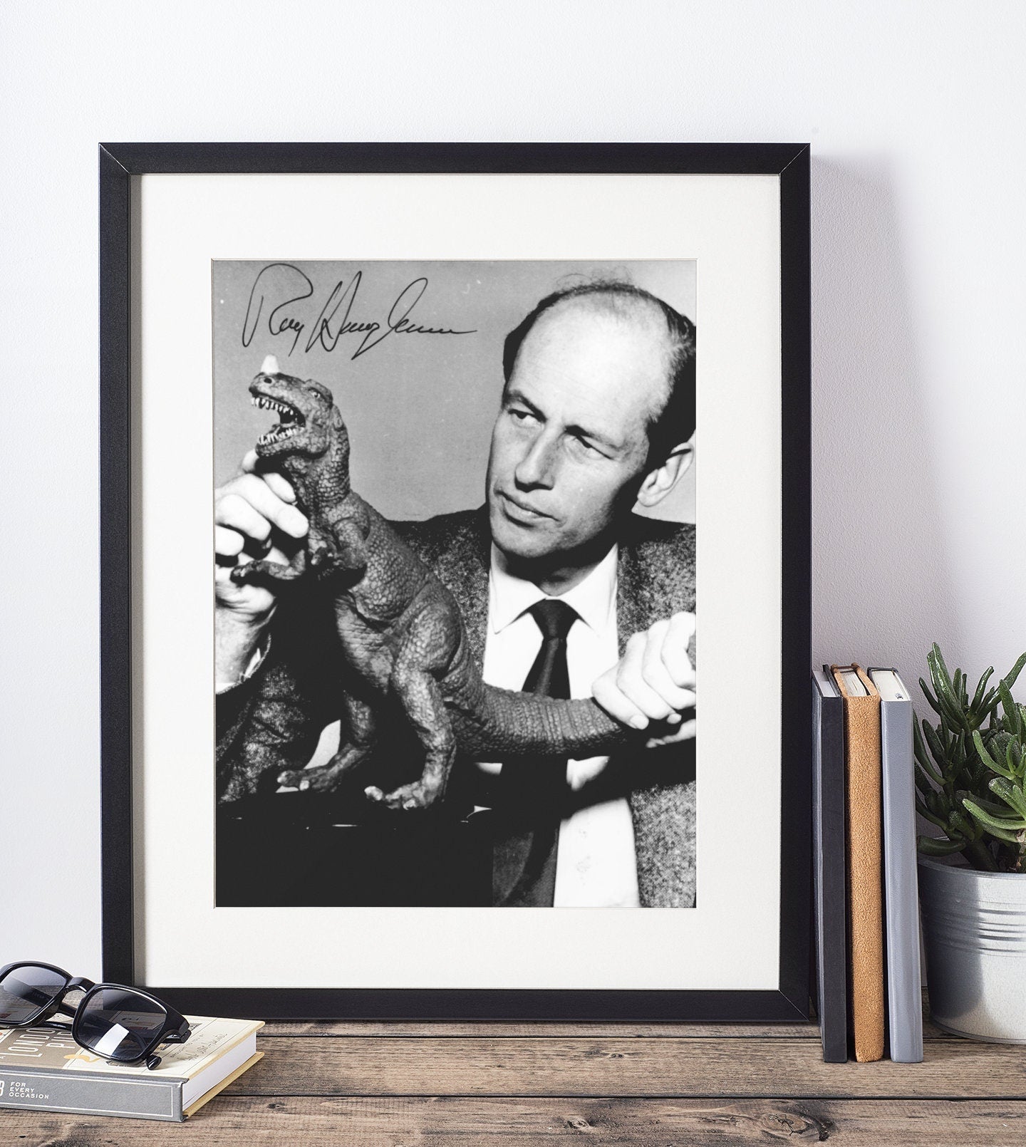 Ray Harryhausen -- Deluxe 8.5" x 11" Wall Art Print || Stop-Motion Master with Animation Model!