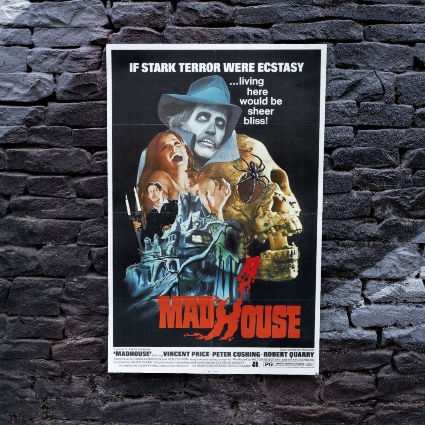 Madhouse -- 11" x 17" Deluxe Poster Art Print || Vincent Price! Peter Cushing! Robert Quarry!