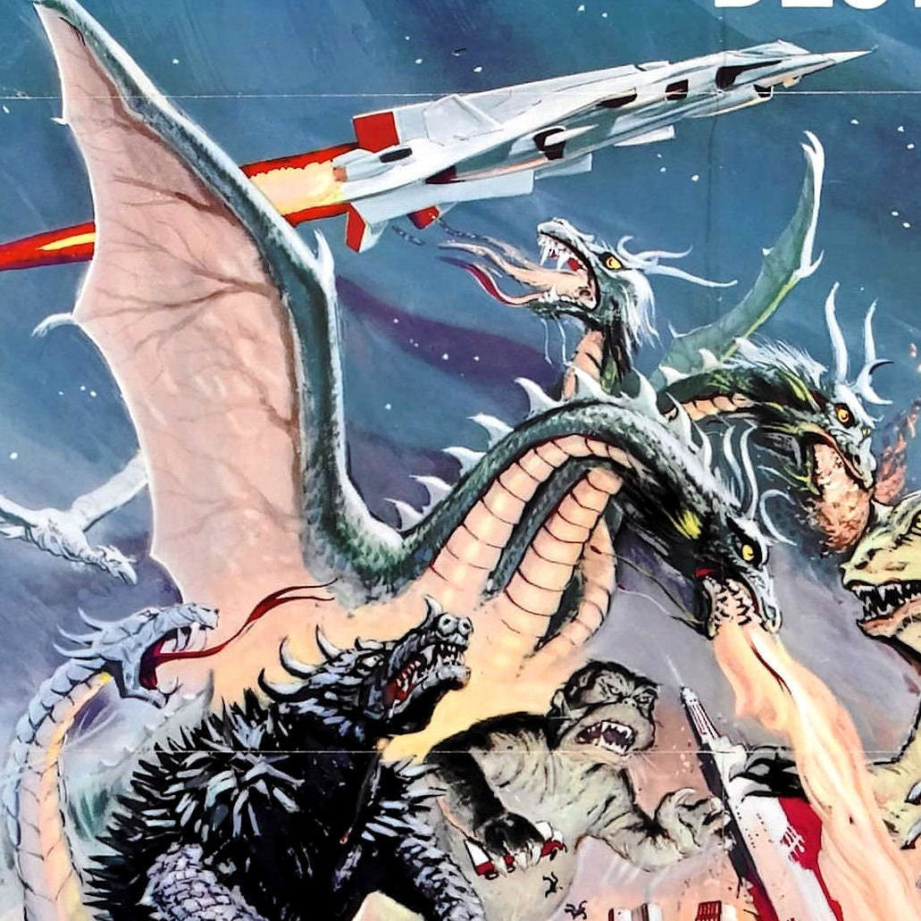 Destroy All Monsters -- 11" x 17" Deluxe Poster Art Print || Kaiju Monsters vs the World!