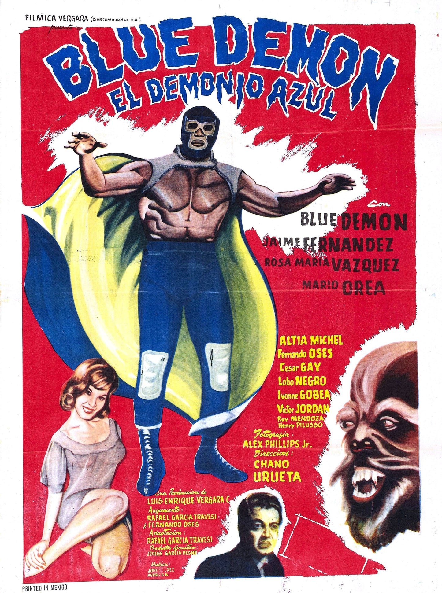 Blue Demon -- 11" x 17" Deluxe Poster Art Print || Lucha Libre Hero vs Army of Darkness!