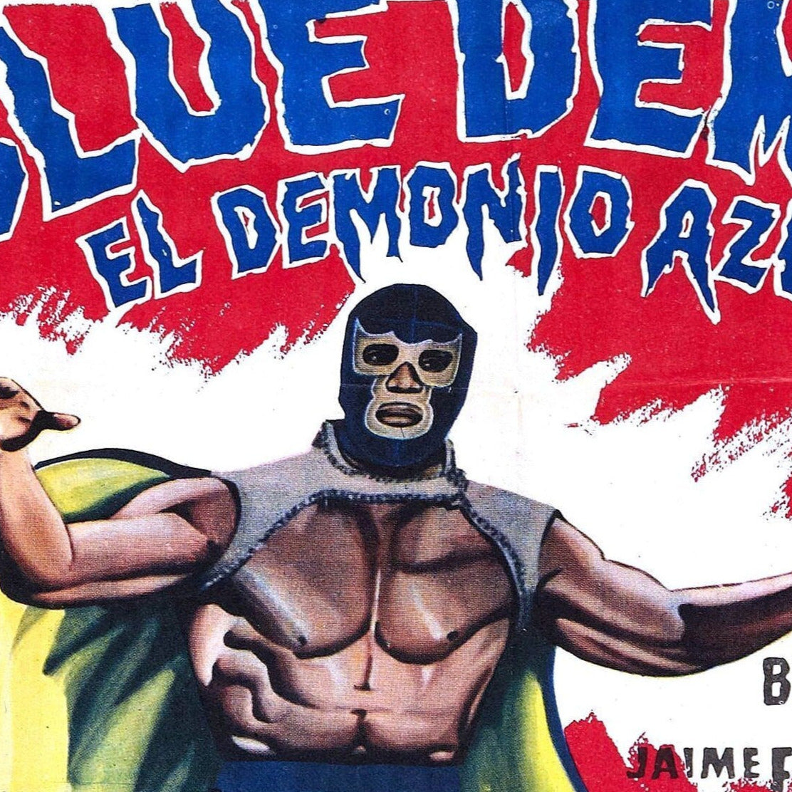 Blue Demon -- 11" x 17" Deluxe Poster Art Print || Lucha Libre Hero vs Army of Darkness!