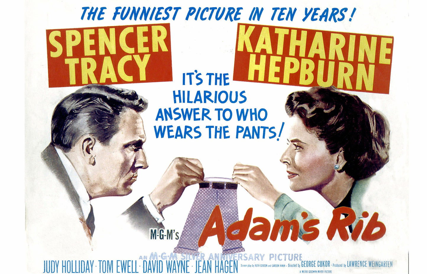 Adam's Rib -- 11" x 17" Deluxe Poster Art Print || Kathrine Hepburn vs Spencer Tracy!