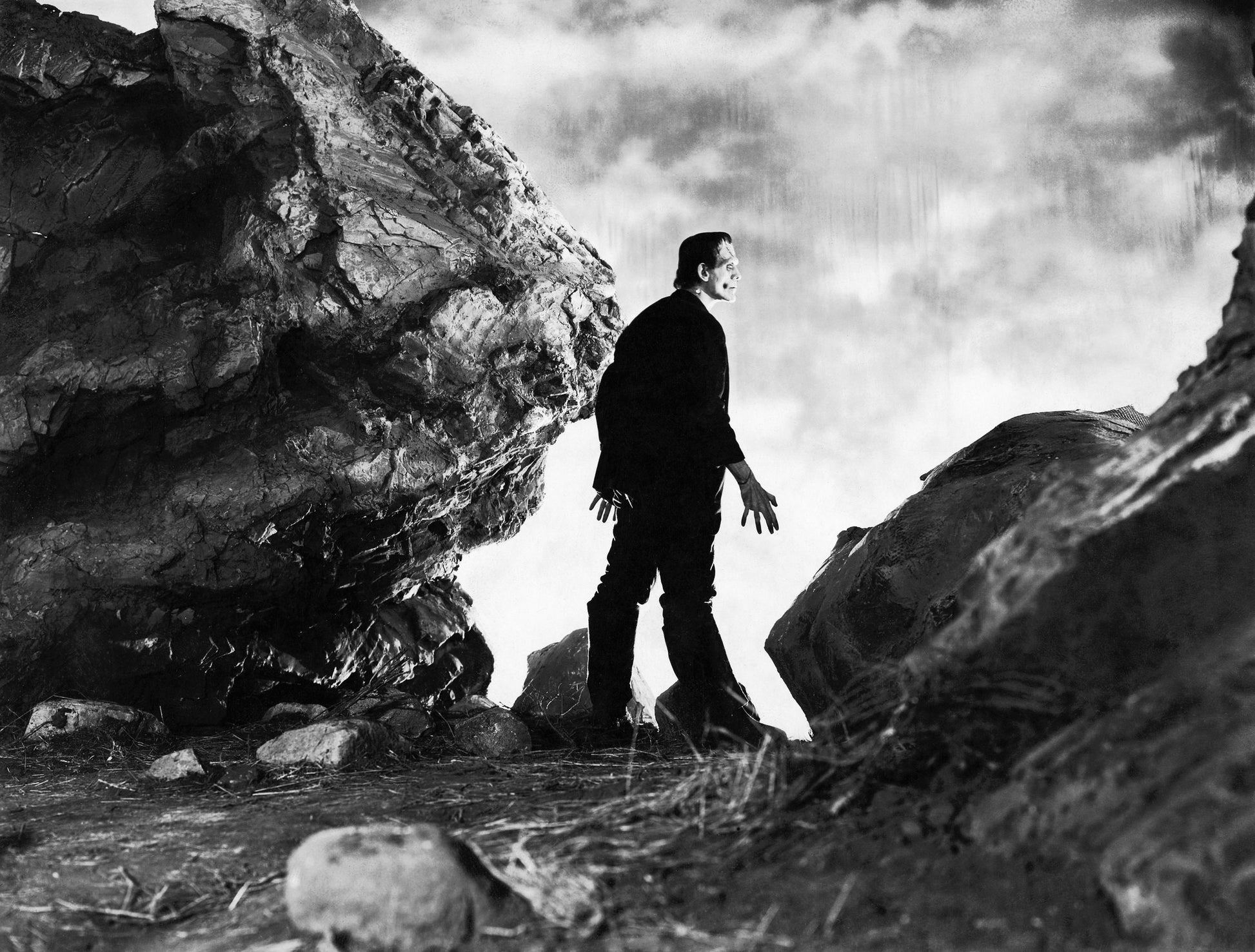 Frankenstein -- 8.5" x 11" Art Print || Boris Karloff as The Frankenstein Monster on a Lonely Mountaintop!