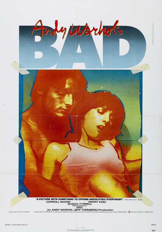 Andy Warhol's Bad -- 11" x 17" Poster Art Print || Paul Morrissey Directs! Andy Warhol Produces! Joe D'Allessandro!