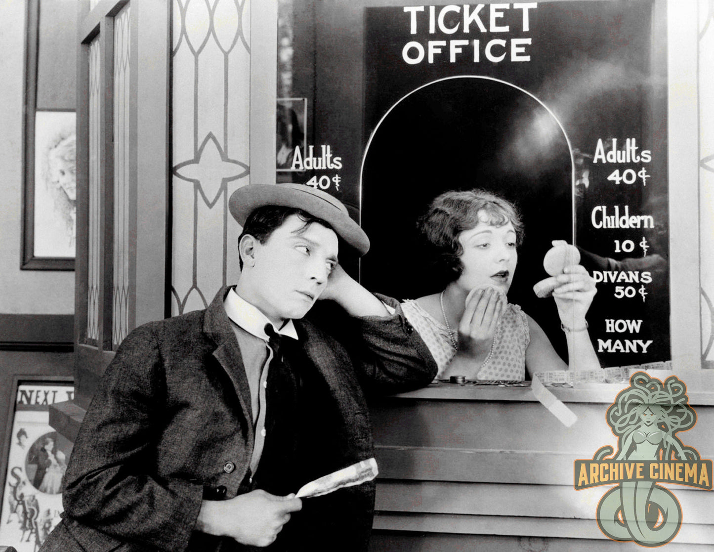 Buster Keaton -- Deluxe 8.5" x 11" Wall Art Print || Sad Sack Silent Film Superstar Left Holding the Romantic Ticket Again!