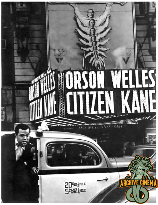 Orson Welles -- 8.5" x 11" Deluxe Wall Art Print || Orson Dashes to the Citizen Kane Premiere!