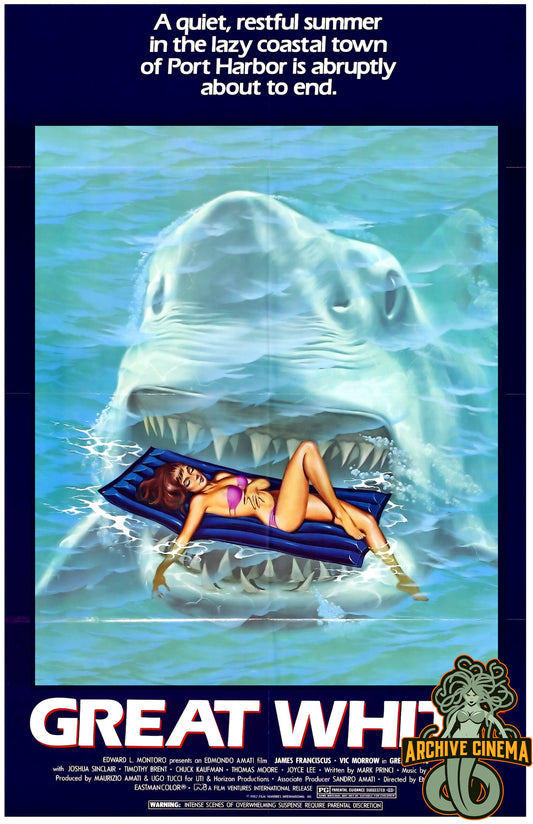 Great White -- 11" x 17" Deluxe Poster Art Print || Jaws Rip-Off with James Franciscus & Vic Morrow!