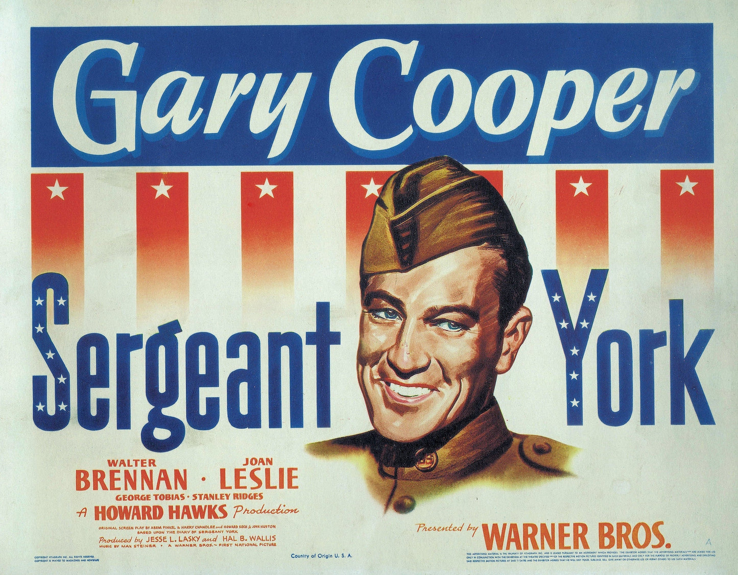 Sergeant York -- 8.5" x 11" Deluxe Wall Art Print || Gary Cooper in Beloved Role! Vibrant Colors!