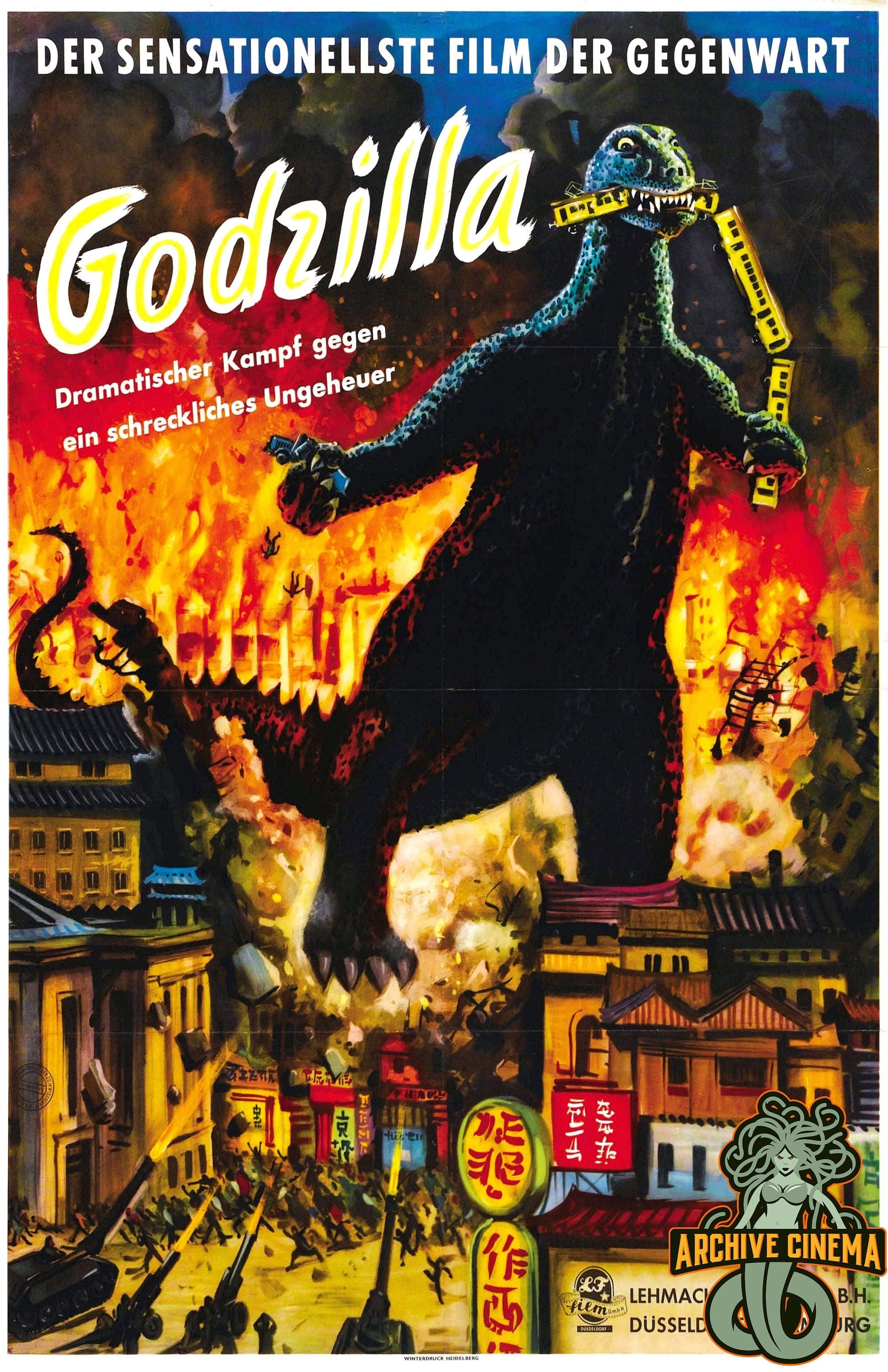 Godzilla, King of the Monsters! -- 11" x 17" Deluxe Poster Art Print || Godzilla Stomps Tokyo for the First Time!