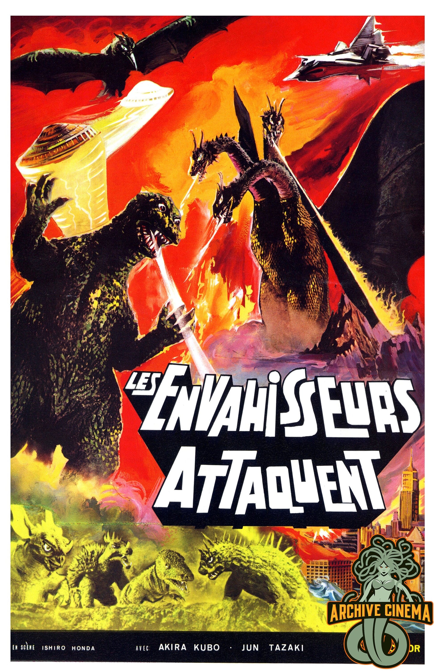 Destroy All Monsters -- 11" x 17" Deluxe Poster Art Print || Godzilla! King Ghidorah! Rodan! Kaiju Classic!