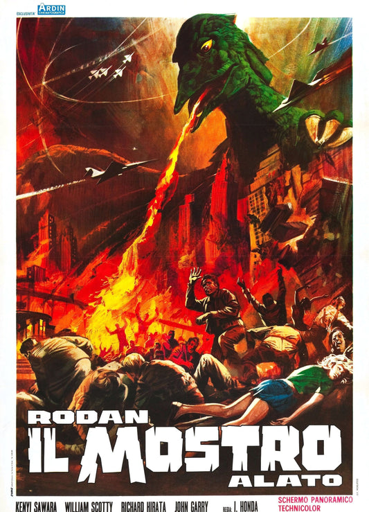 Rodan -- 11" x 17" Deluxe Poster Art Print || Mighty Rodan vs The Destroyed Remnants of the World!