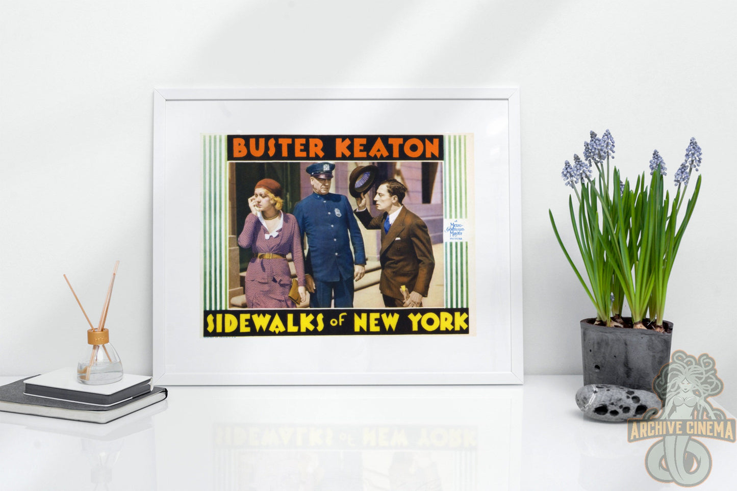 Sidewalks of New York -- Deluxe 8.5" x 11" Art Print with Buster Keaton!