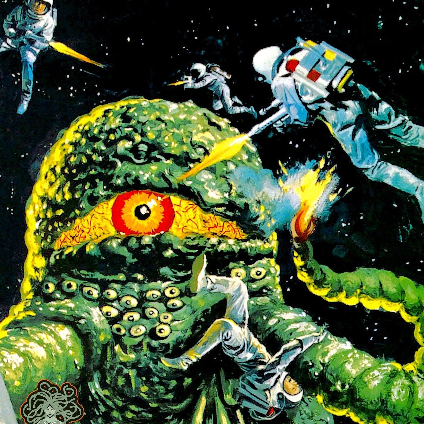 Green Slime -- 11" x 17" Deluxe Poster Art Print || Slime Aliens vs Space Studs!