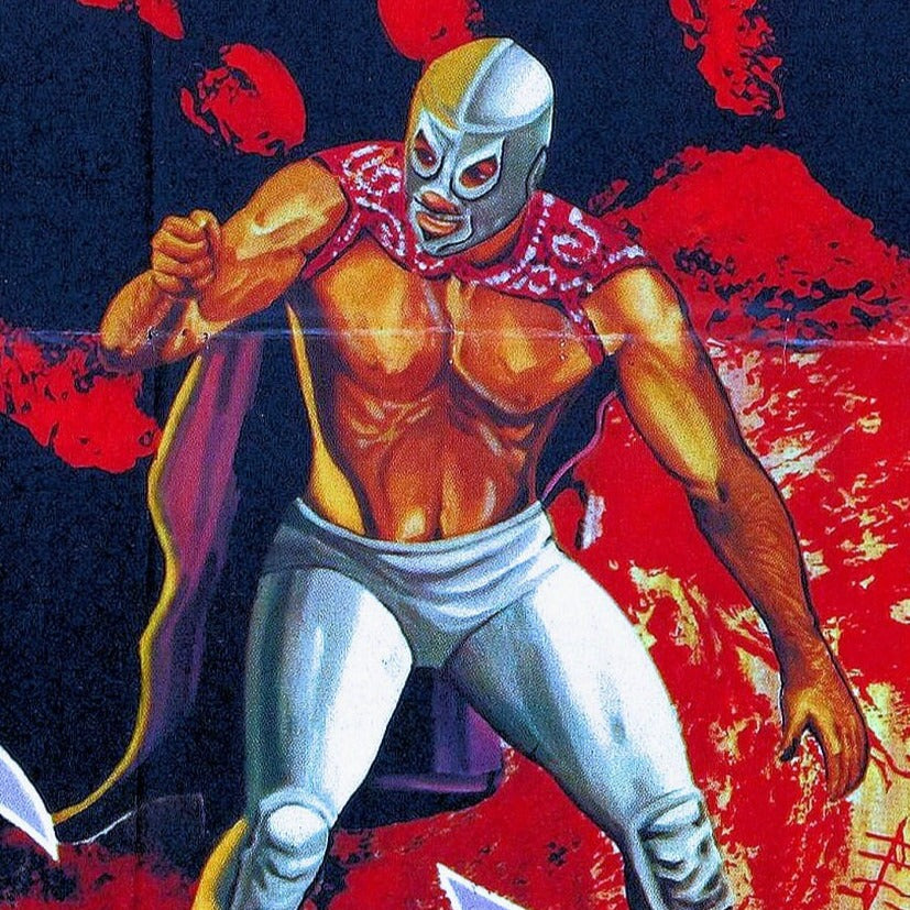 Santo vs the Strangler -- 11" x 17" Deluxe Poster Art Print || Santo the Masked Savior vs Homicidal Maniacs!