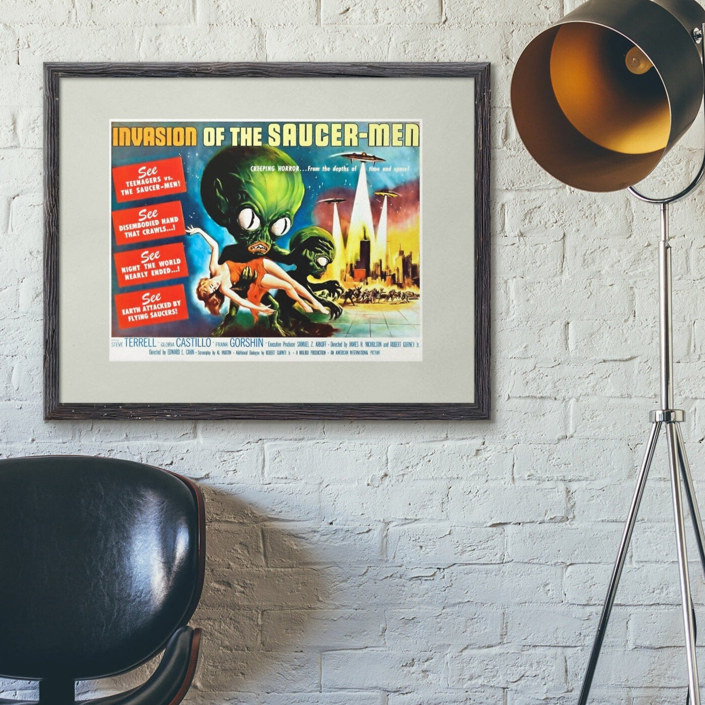 Invasion of the Saucer-Men -- 11" x 17" Deluxe Art Print || Classic 1950's UFO Aliens vs Teens!