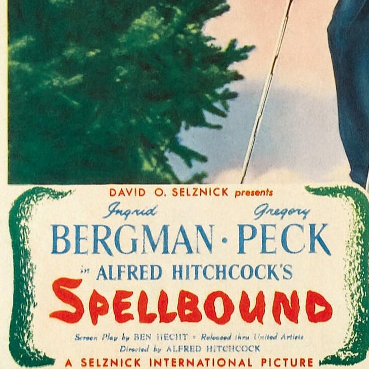 Spellbound -- 8.5" x 11" Art Print || Hitchcock Thriller with Gregory Peck & Ingrid Bergman! Enchanting Ski B.G.-Themed Wall Decor!