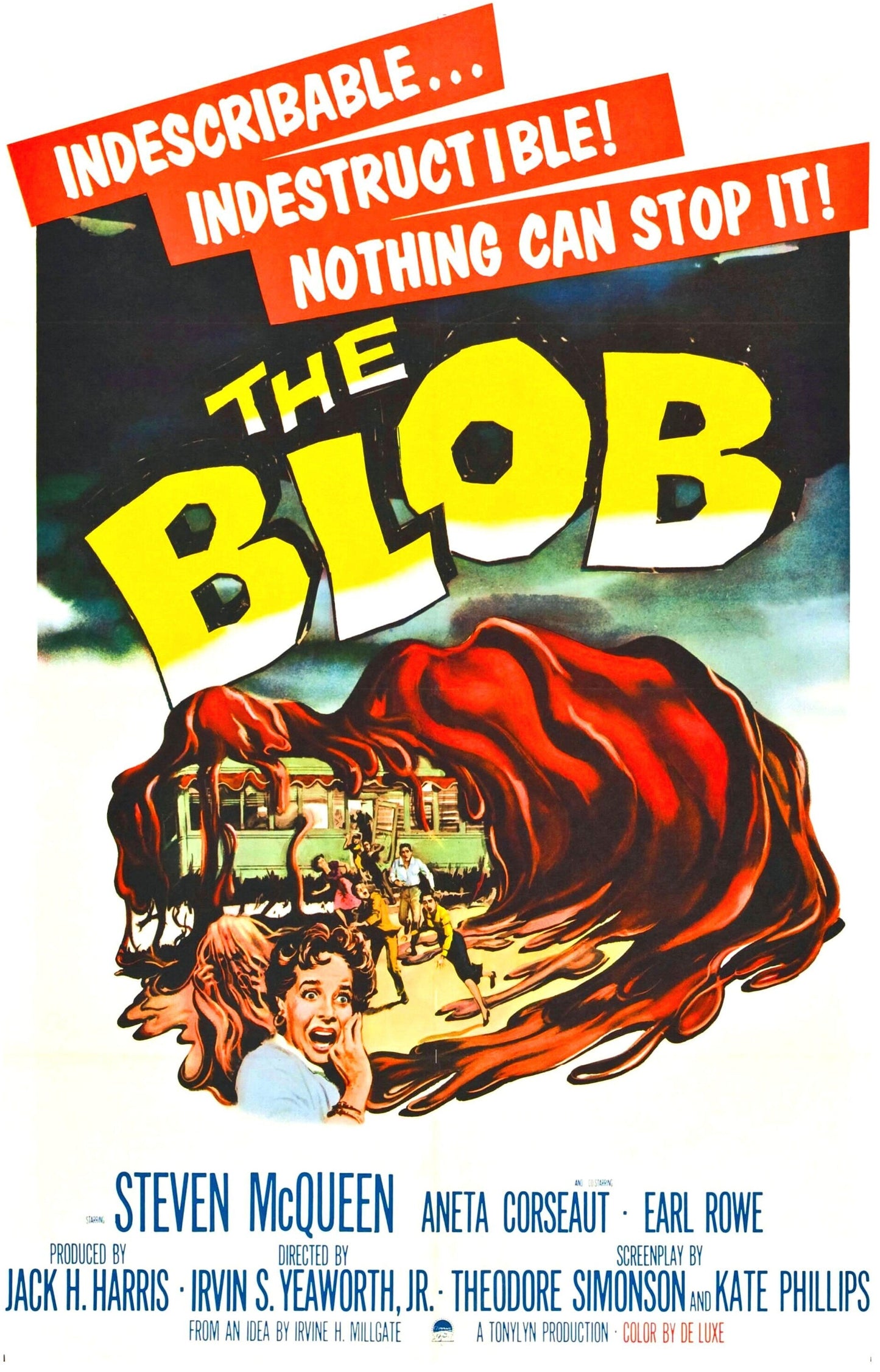 Blob, The -- 11" x 17" Deluxe Poster Art Print || Space Goo vs Absorbed Humans!