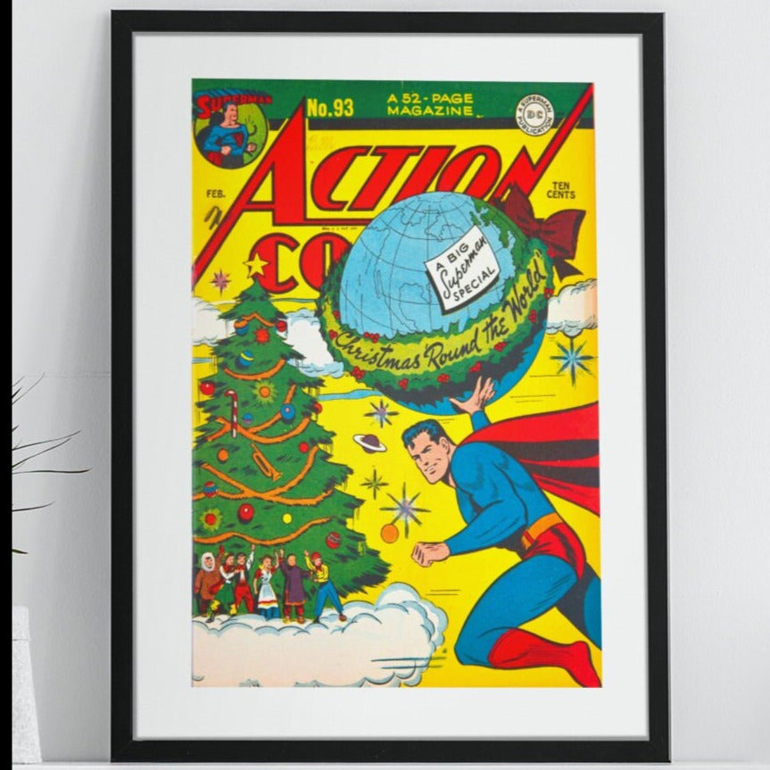 Christmas with Superman -- 11" x 17" Deluxe Poster Art Print || Action Comics Xmas Spectacular!