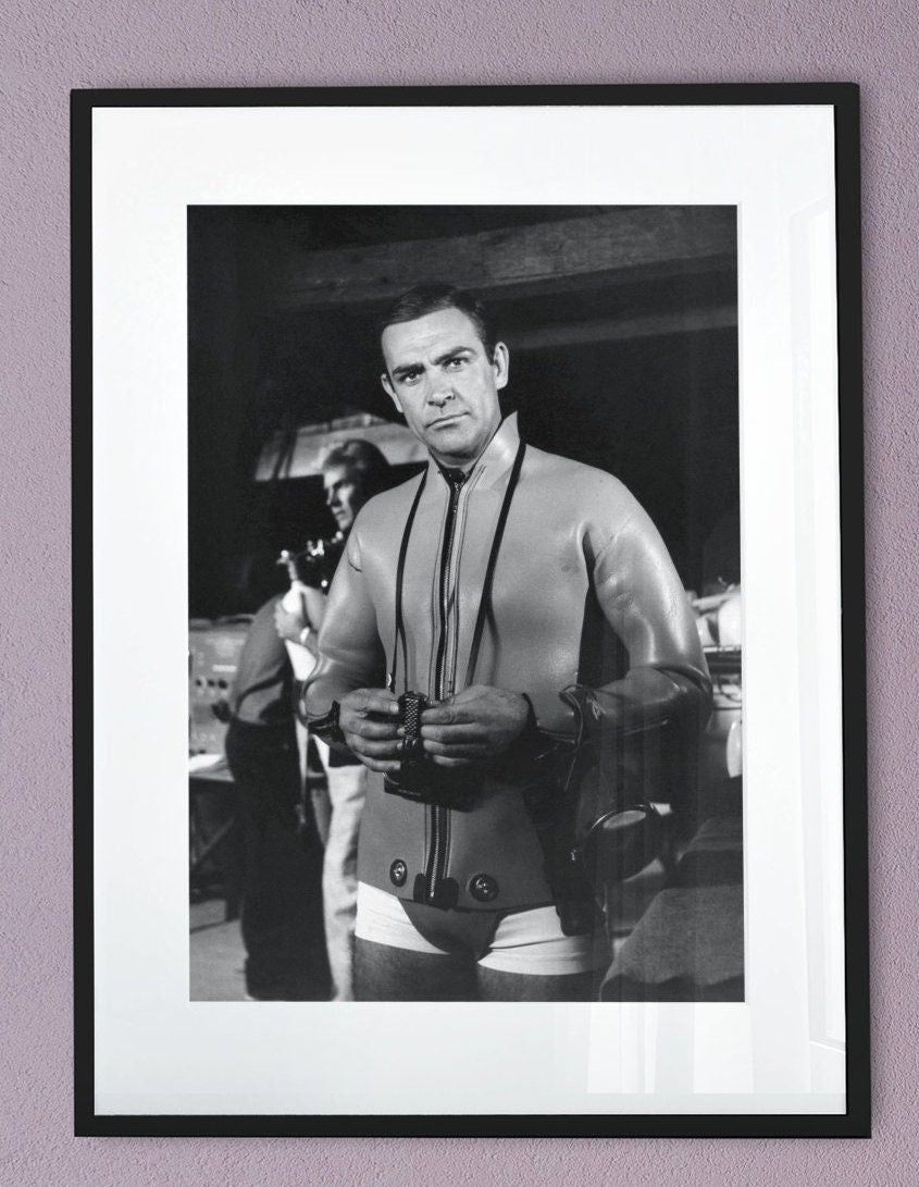 Sean Connery as 007 in 'Thunderball' -- 8.5" x 11" Deluxe Wall Art Print || Secret Agent James Bond!