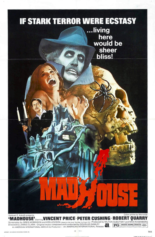 Madhouse -- 11" x 17" Deluxe Poster Art Print || Vincent Price! Peter Cushing! Robert Quarry!