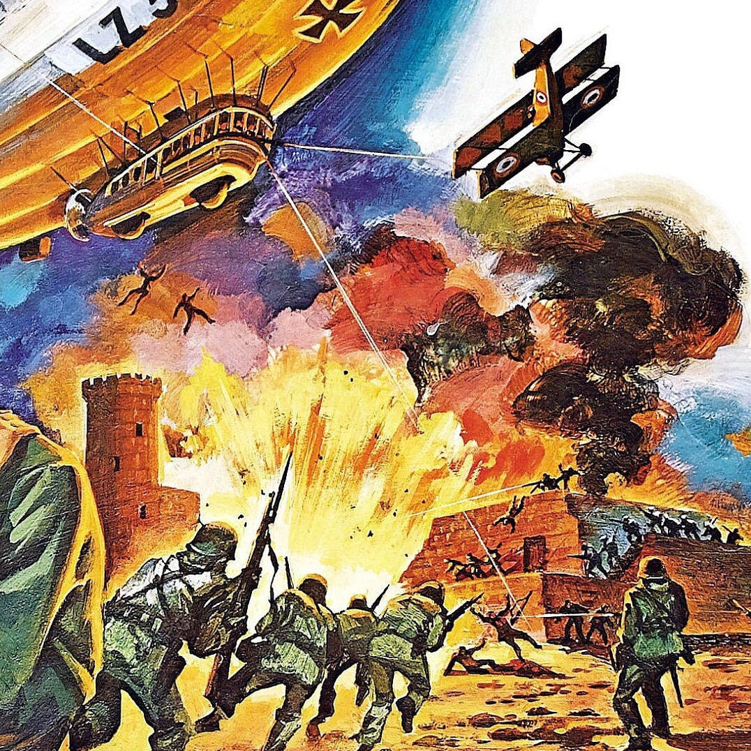 Zeppelin -- 11" x 17" Deluxe Poster Art Print || German Air Force vs. the Free World!