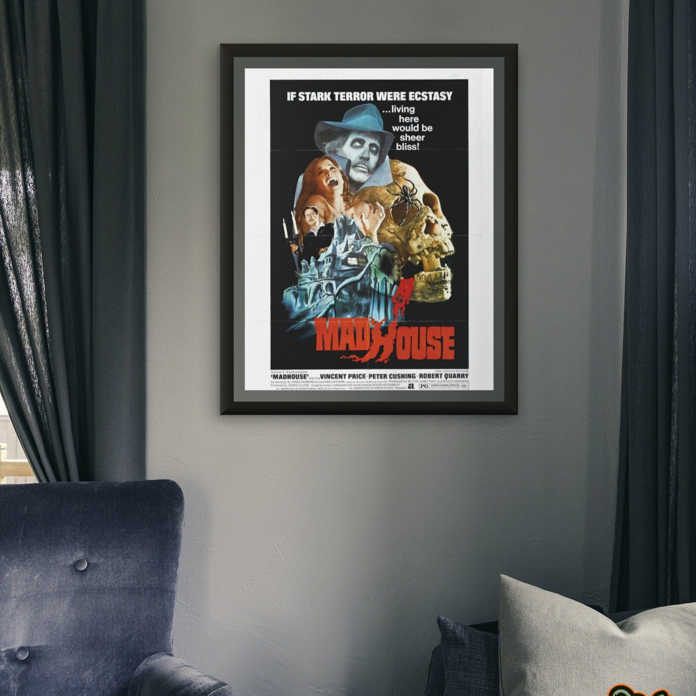 Madhouse -- 11" x 17" Deluxe Poster Art Print || Vincent Price! Peter Cushing! Robert Quarry!