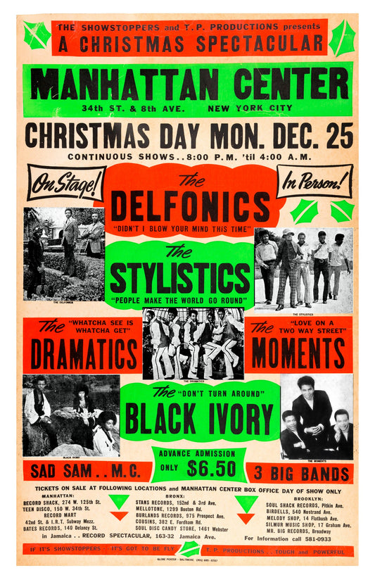 Delfonics Christmas Spectacular -- 11" x 17" Deluxe Poster Art Print || Manhattan on Christmas Day a Long, Long Time Ago!