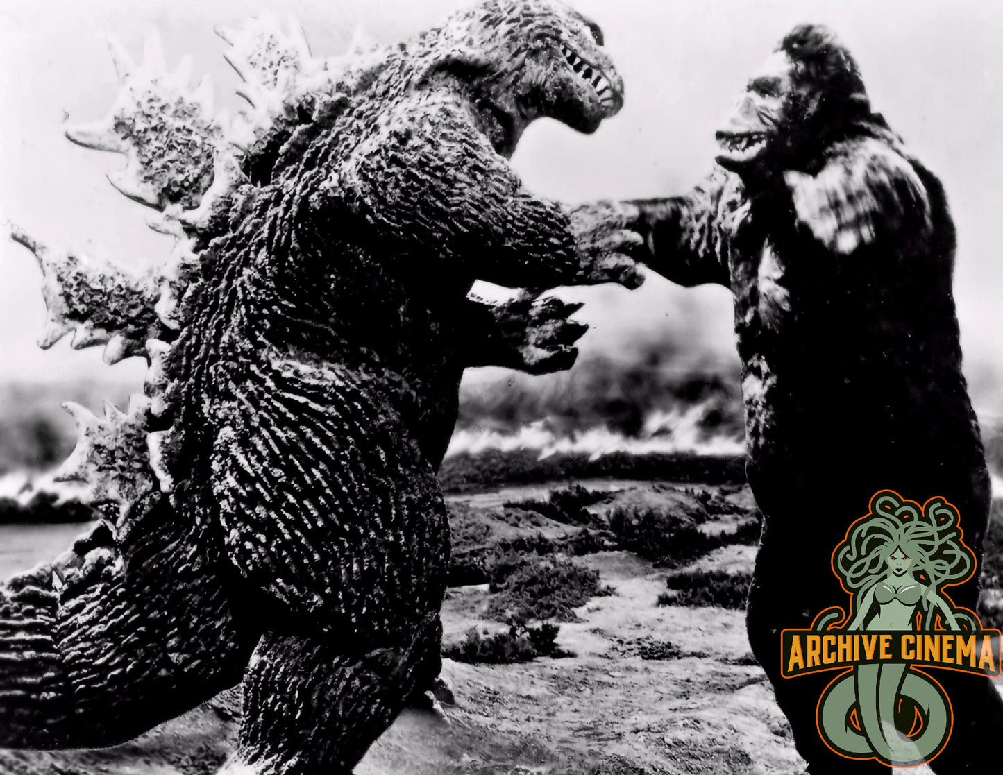 King Kong vs Godzilla -- Deluxe 8.5" x 11" Art Print | Kong vs Godzilla on Mount Fuji! Epic Kaiju Shakedown!