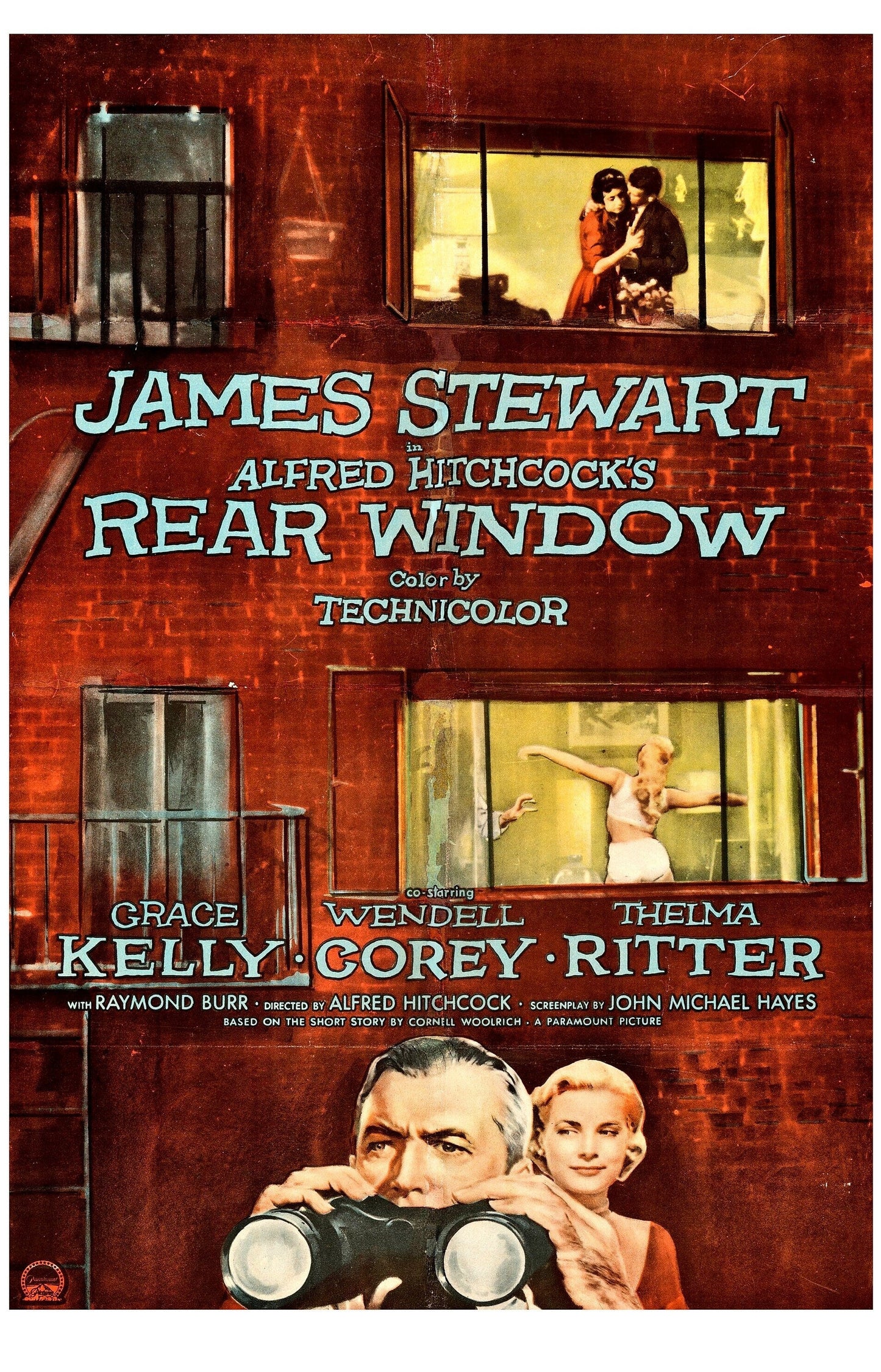 Rear Window -- 11" x 17" Deluxe Art Print || Jimmy Stewart and Grace Kelly Find a Killer!