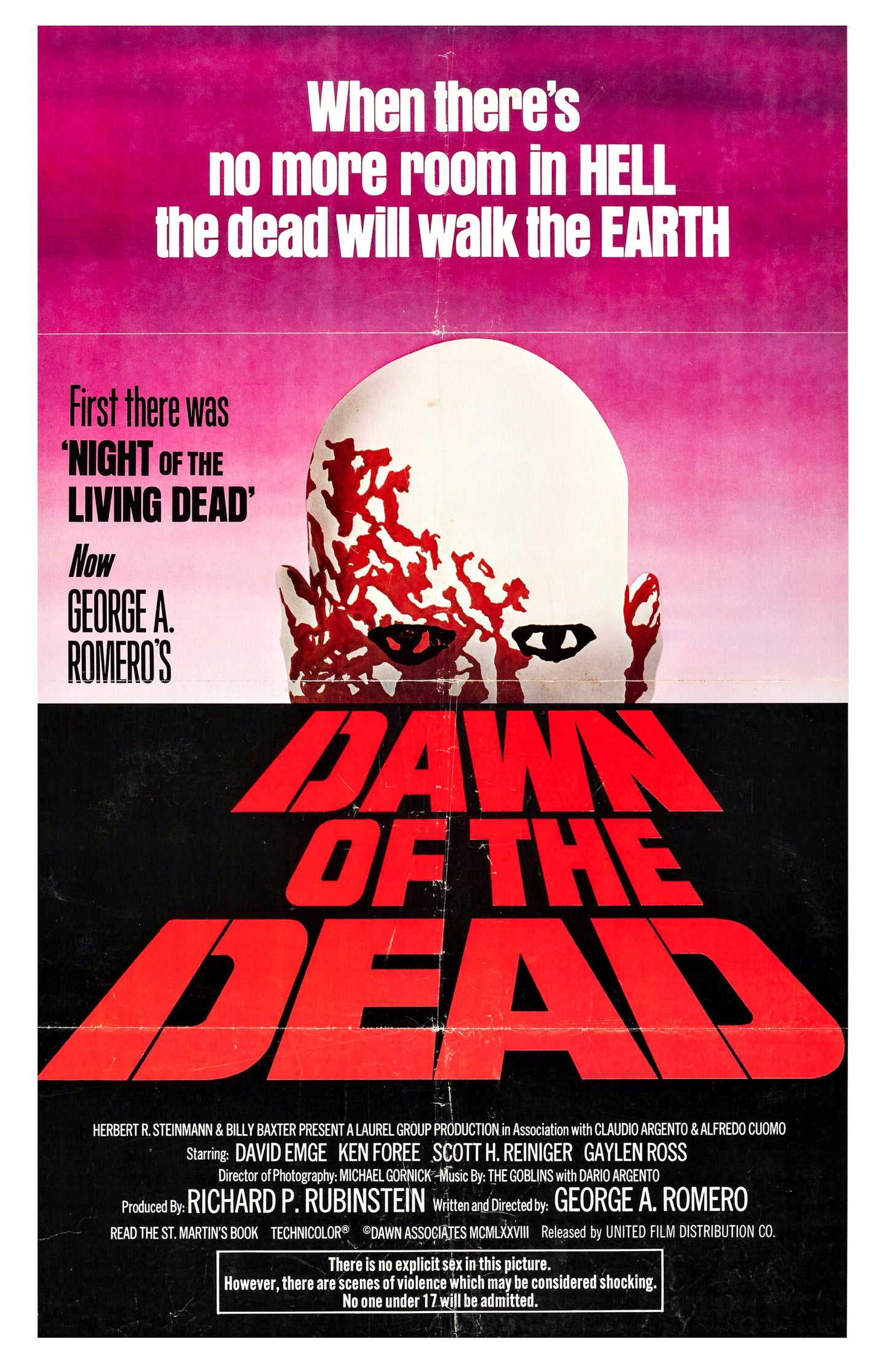 Dawn of the Dead -- 11" x 17" Poster Art Print || George Romero Sequel to his Original Zombie Shockfest!