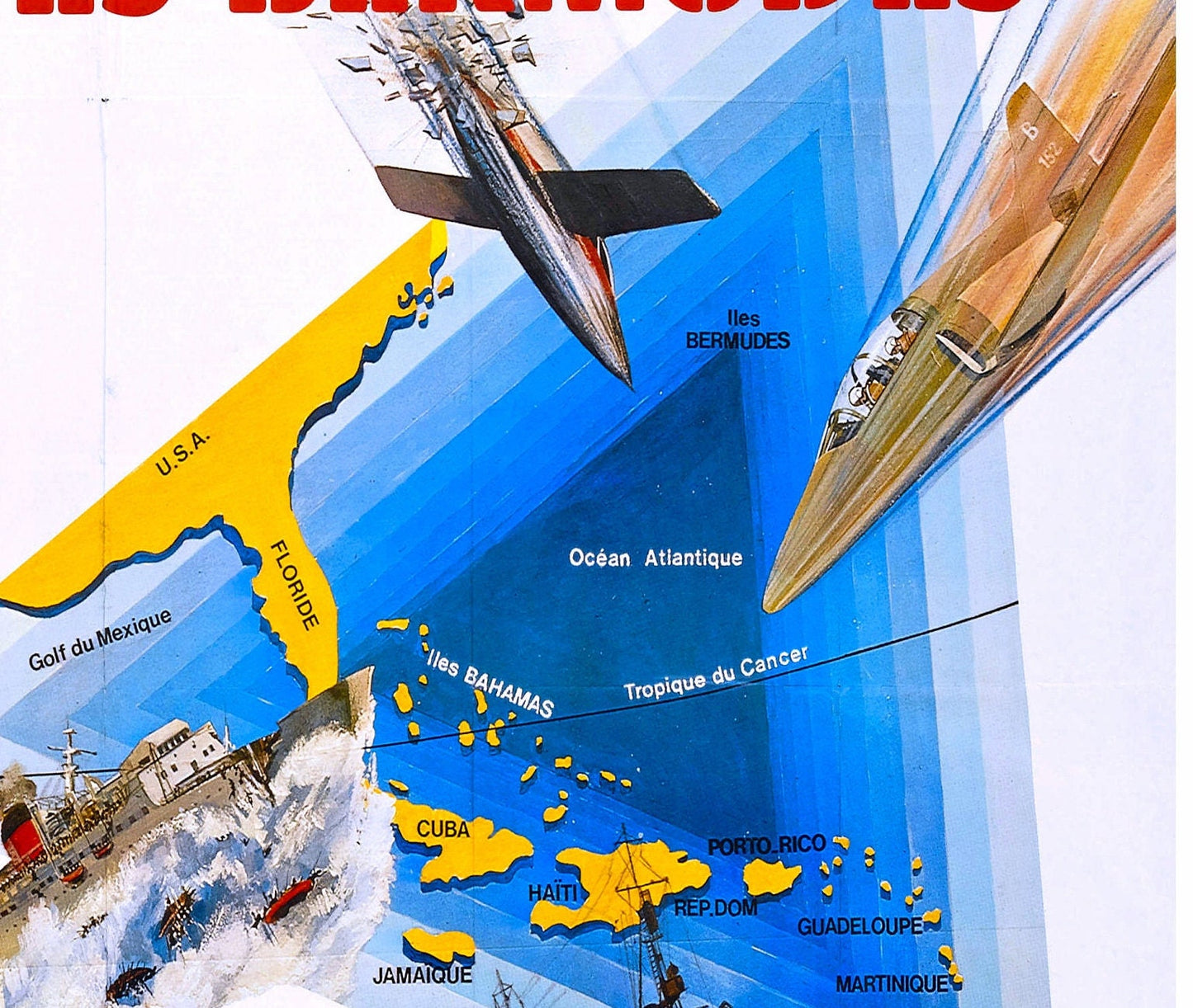 Bermuda Triangle, The -- 11" x 17" Deluxe Poster Art Print || AKA The Devil's Triangle of Lost Ships!