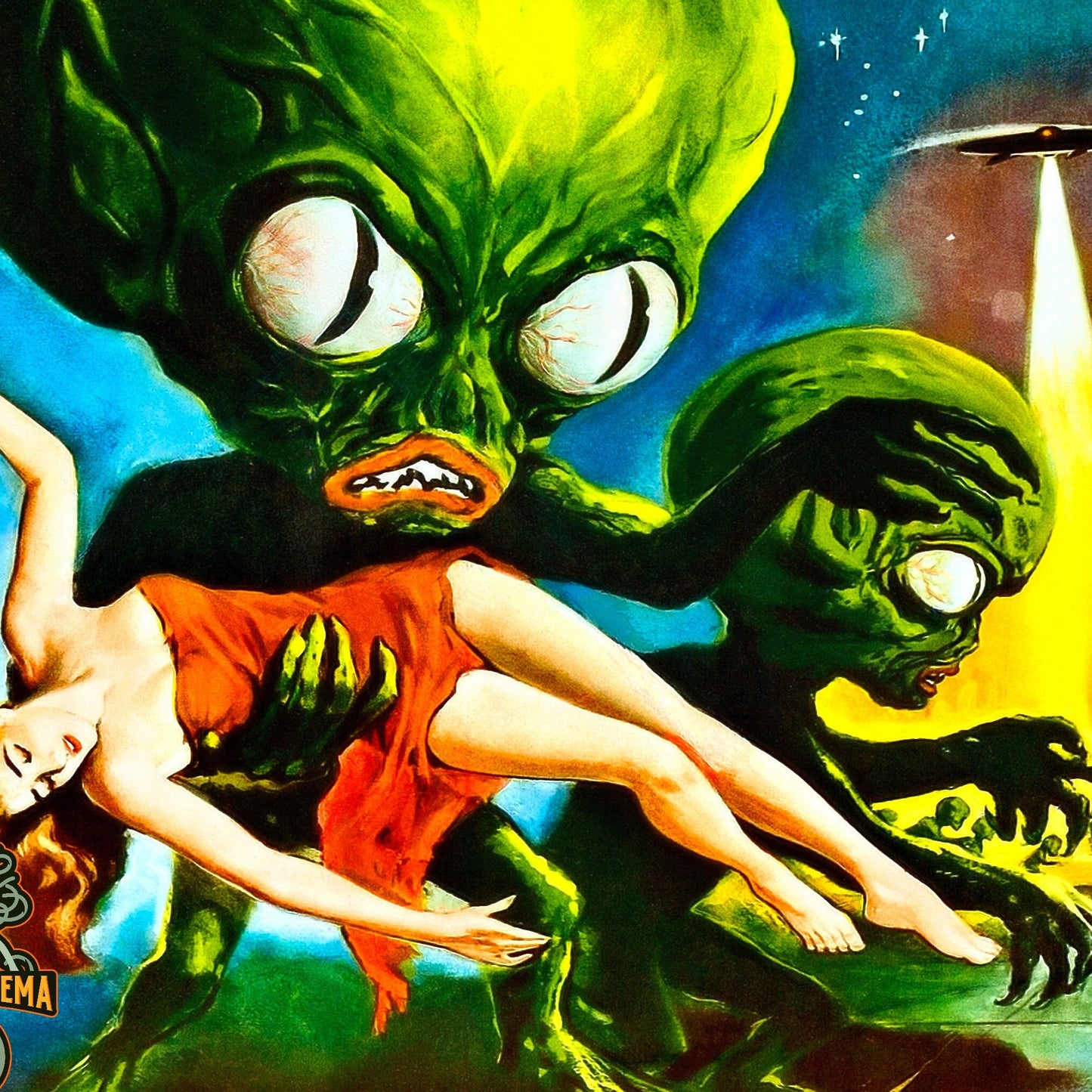 Invasion of the Saucer-Men -- 11" x 17" Deluxe Art Print || Classic 1950's UFO Aliens vs Teens!