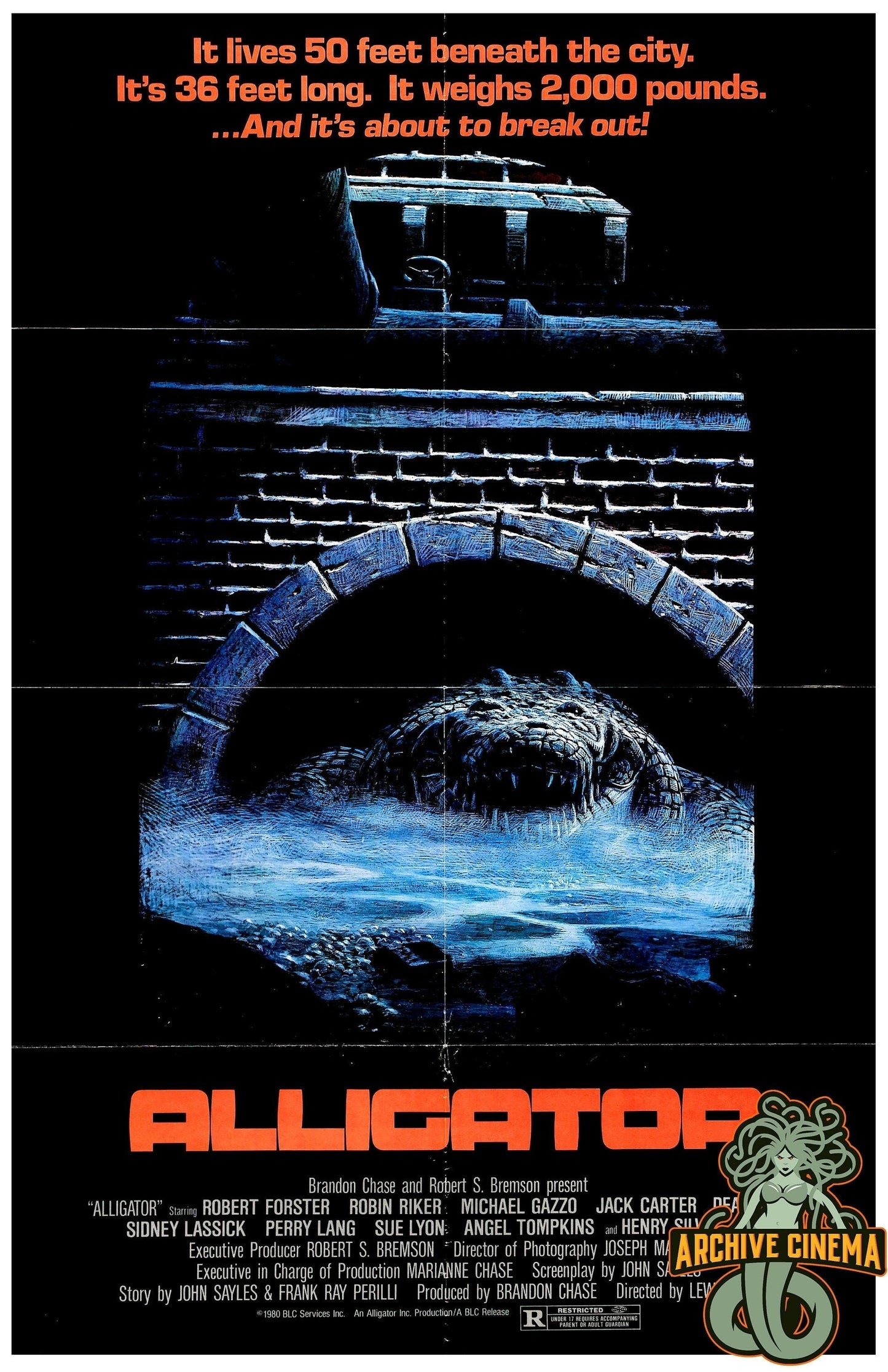 Alligator -- Deluxe 11" x 17" Poster Art Print || Roger Corman Sewer Reptile Giant Classic!