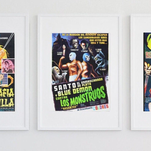 Blue Demon -- Set of Three 11" x 17" Deluxe Posters w/ FREE SHIPPING! || Lucha Libre Collector's Set!