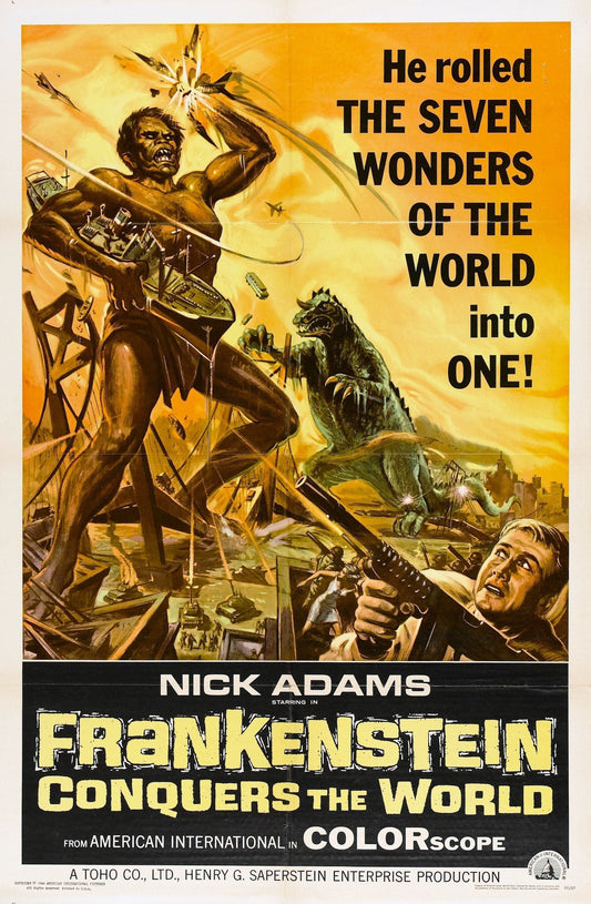 Frankenstein Conquers the World -- 11" x 17" Deluxe Poster Art Print || Kaiju Frankenstein vs Baragon!