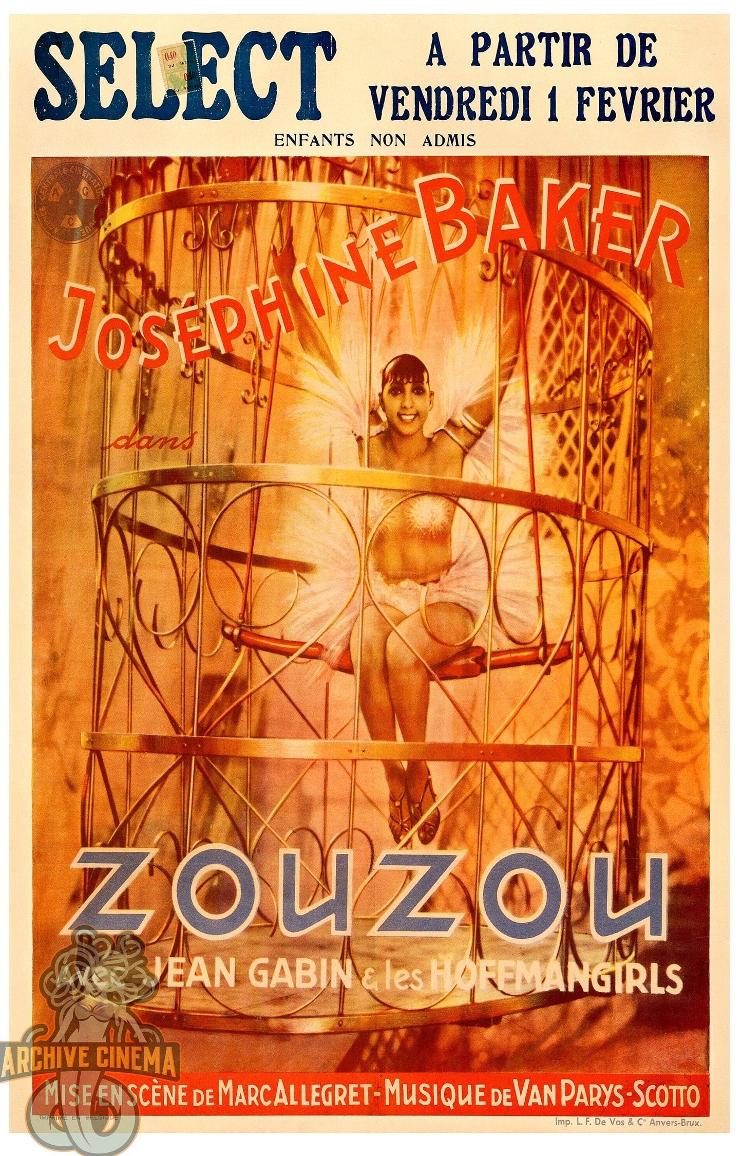 Zou Zou -- Deluxe 11" x 17" Poster Art Print || Fabulous, Fabled Queen of the Parisian Night Life!