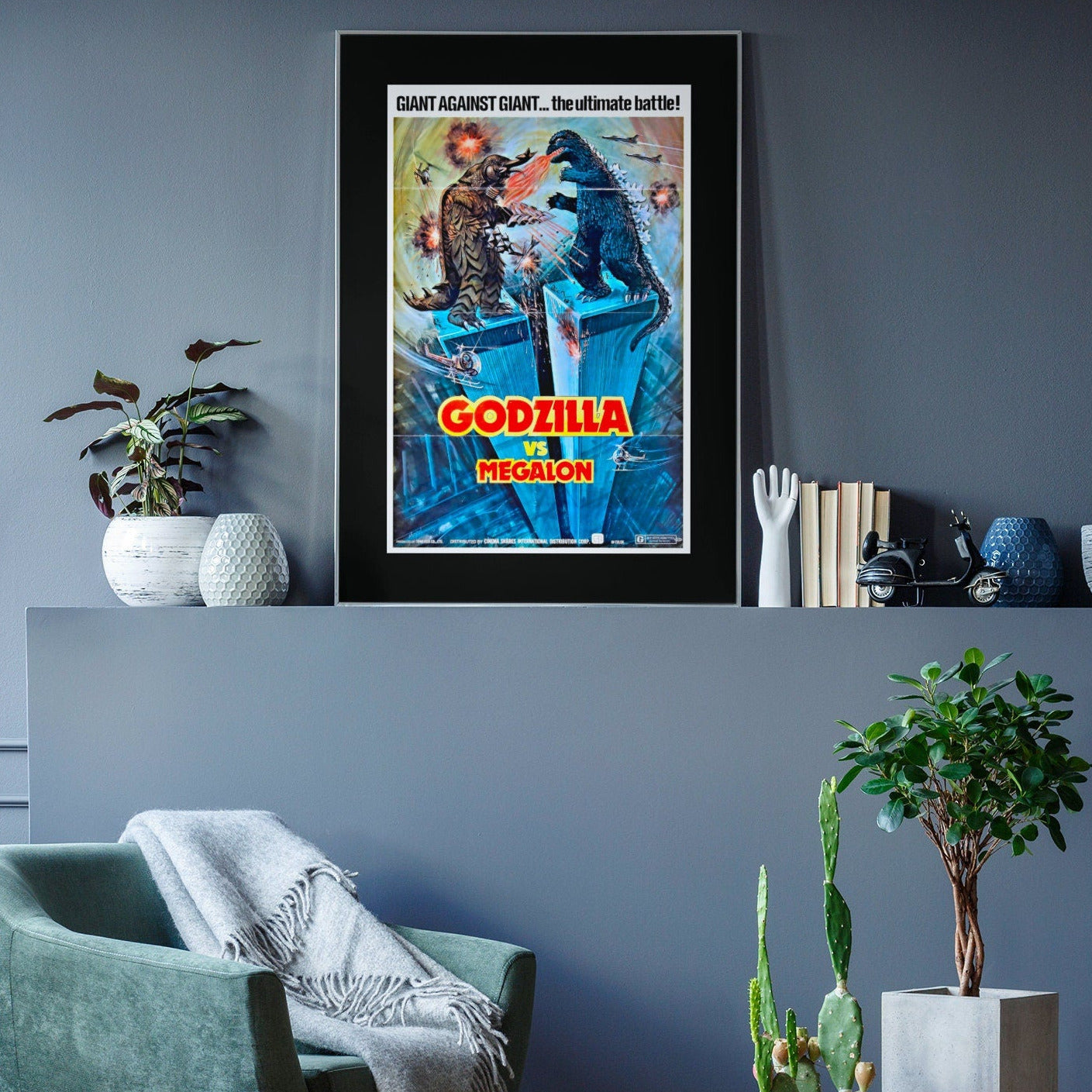 Godzilla vs Megalon -- 11" x 17" Deluxe Poster Art Print || Kaiju Titans Battle for Control of the Earth!