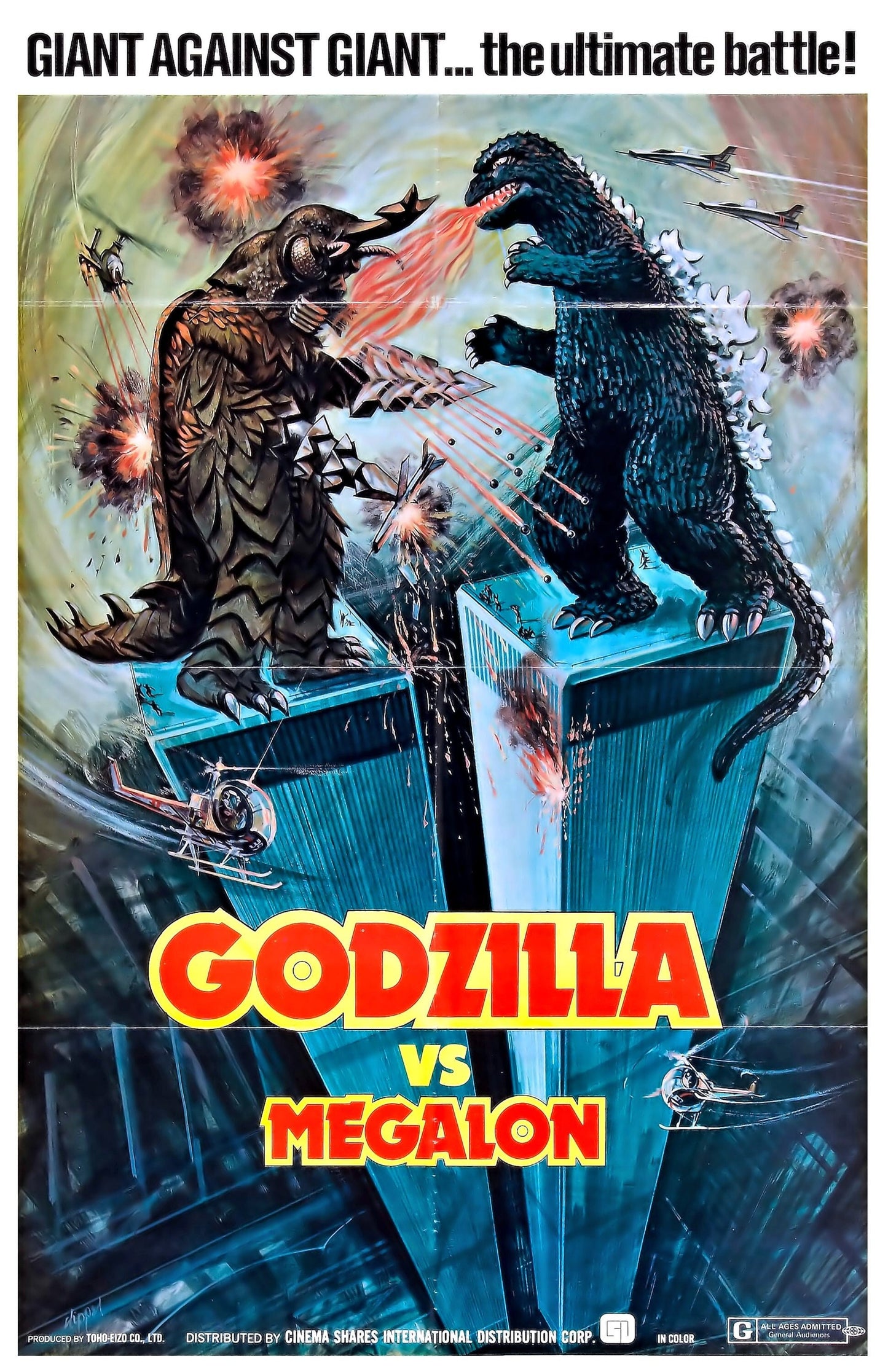 Godzilla vs Megalon -- 11" x 17" Deluxe Poster Art Print || Kaiju Titans Battle for Control of the Earth!