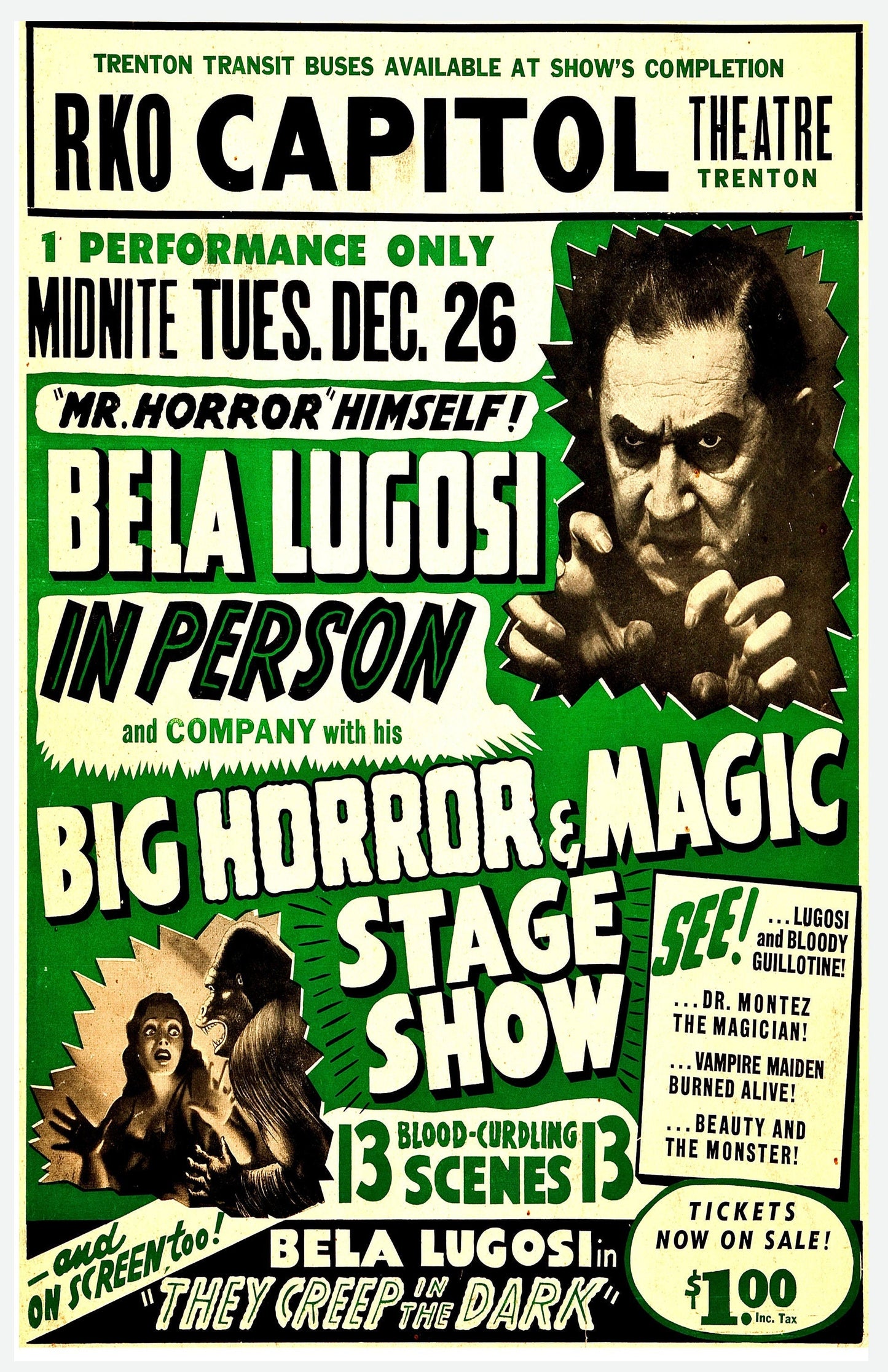 Bela Lugosi Live!-- 11" x 17" Poster Art Print || Forget Elvis, Bela is King of the Undead!