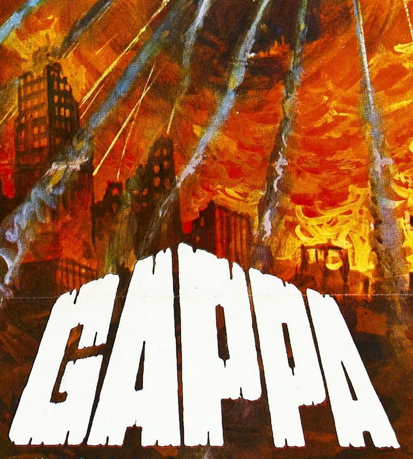 Gappa, the Triphibian Monster -- 11" x 17" Deluxe Poster Art Print || Kaiju Terror Levels Cities with Dragon Flame!