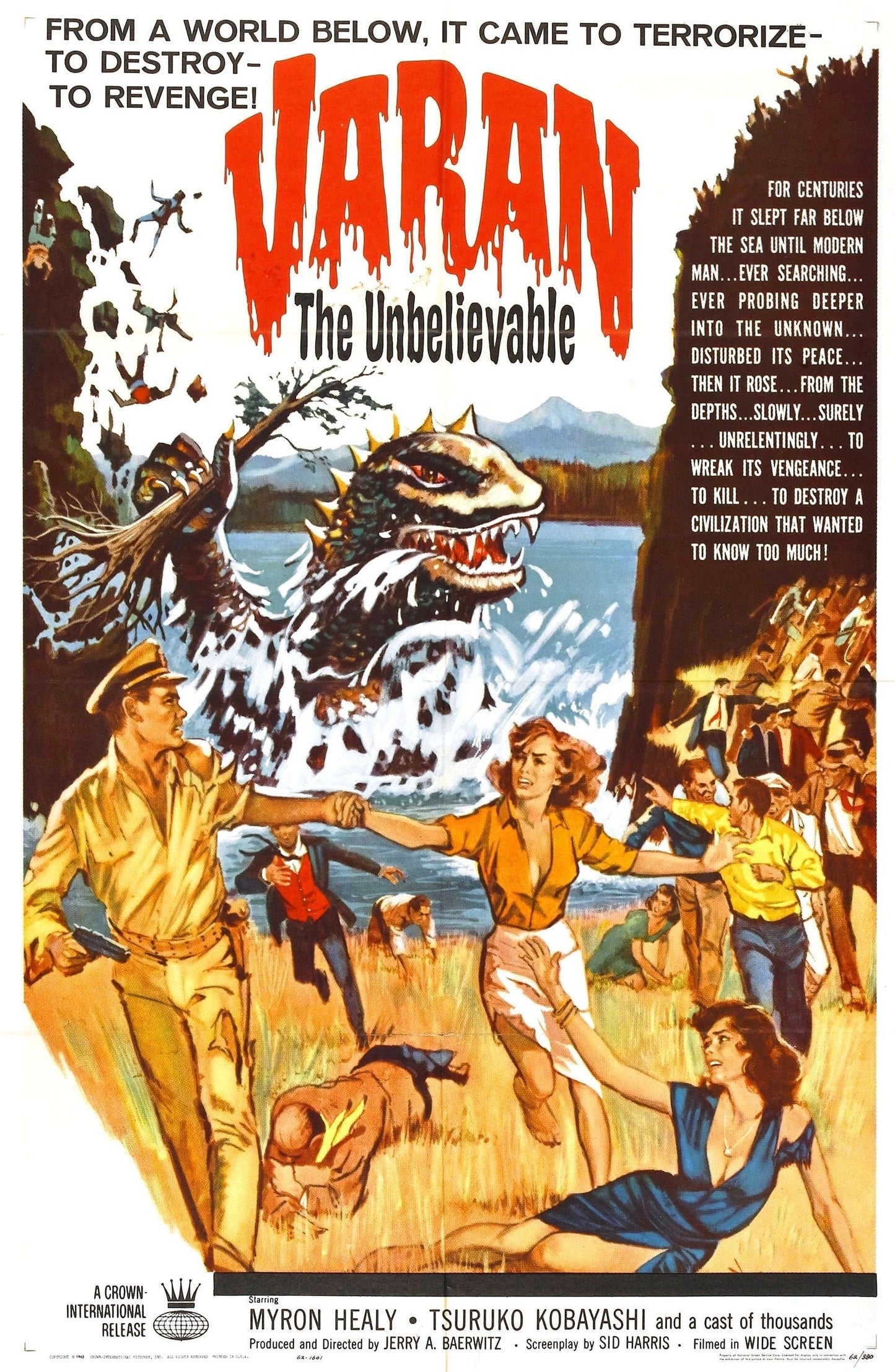 Varan the Unbelievable -- 11" x 17" Deluxe Poster Art Print || Kaiju Beastie Marauds Island Bliss!