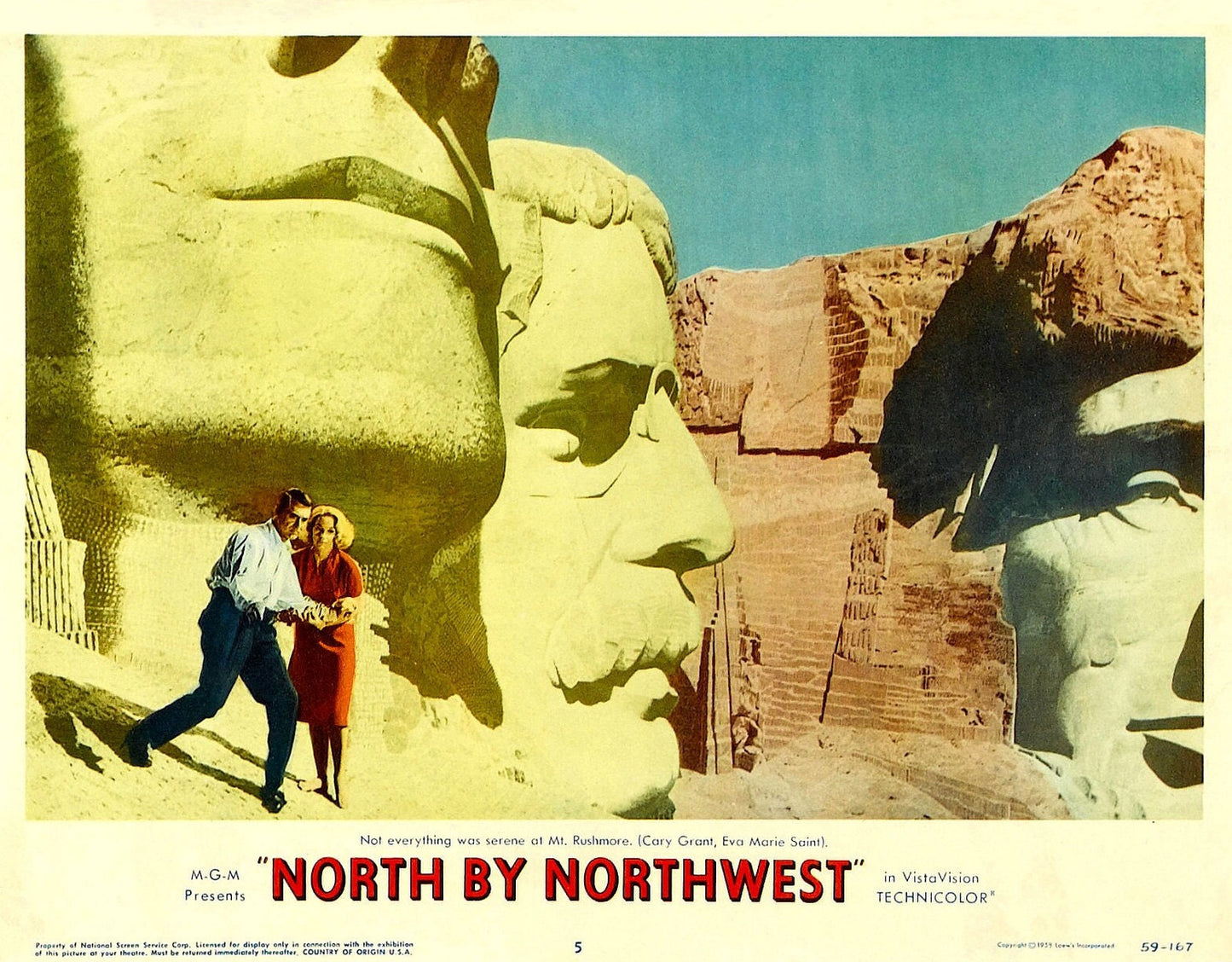 North by Northwest -- Deluxe 8.5" x 11" Art Print || Hitchcock Wall Art with Cary Grant & Eva Marie Saint!