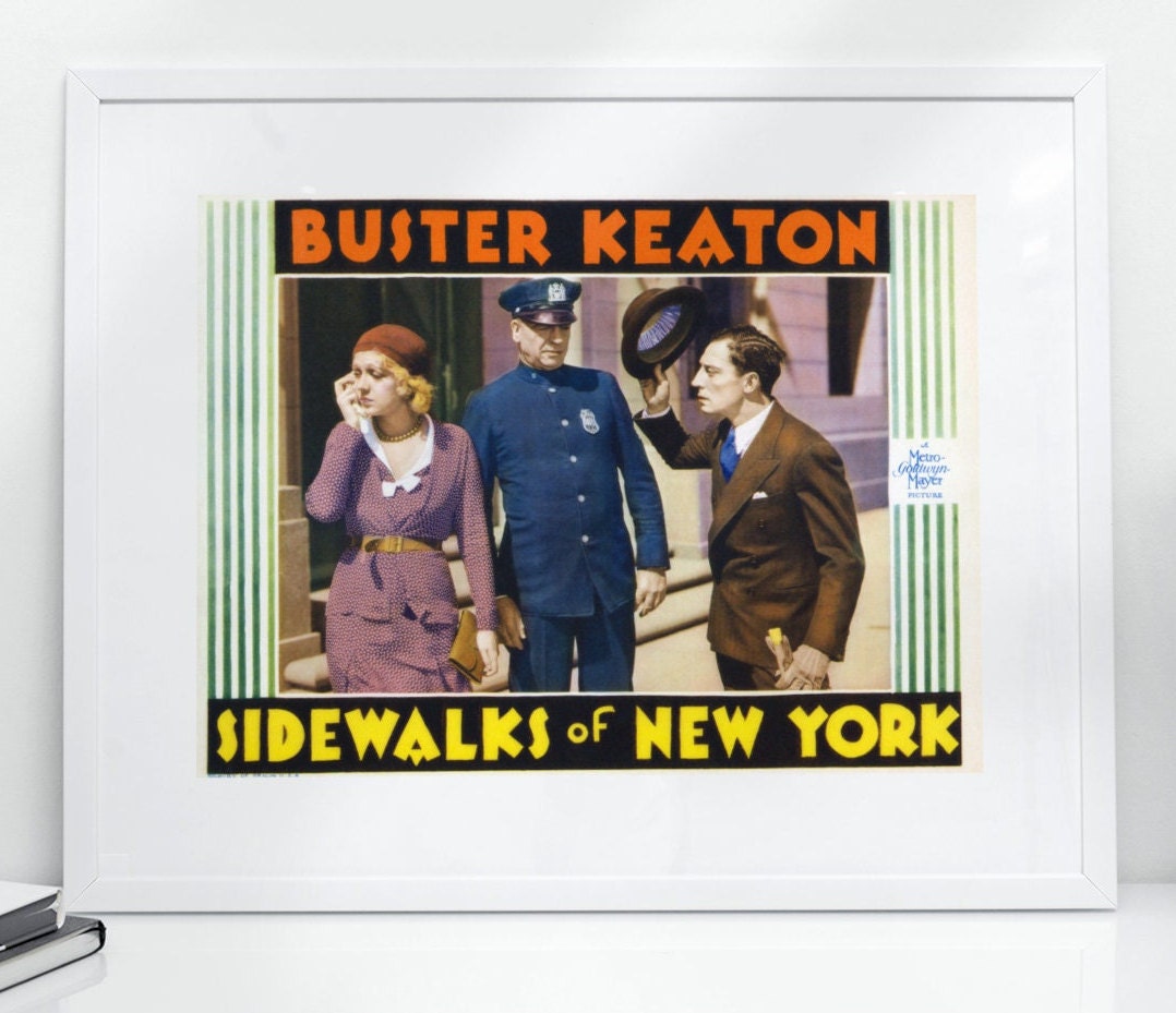 Sidewalks of New York -- Deluxe 8.5" x 11" Art Print with Buster Keaton!